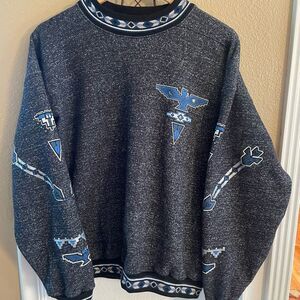 Arctic Adventure Vintage 90’s Alaskan Tribal Unisex Aztec Print Sweatshirt XL